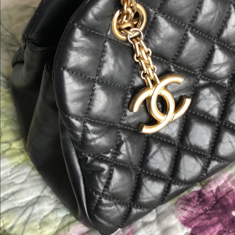 Chanel black just Mademoiselle Bowling Bag